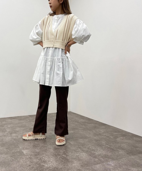 apres jour mignon（アプレジュールミニョン）の「ストライプ２ＷＡＹビスチェ【ZOZOTOWN限定アイテム】（ベスト・レディース・アイボリー/ダークブルー/ブラック系その他・X-LARGE/フリー）」の11枚目の写真