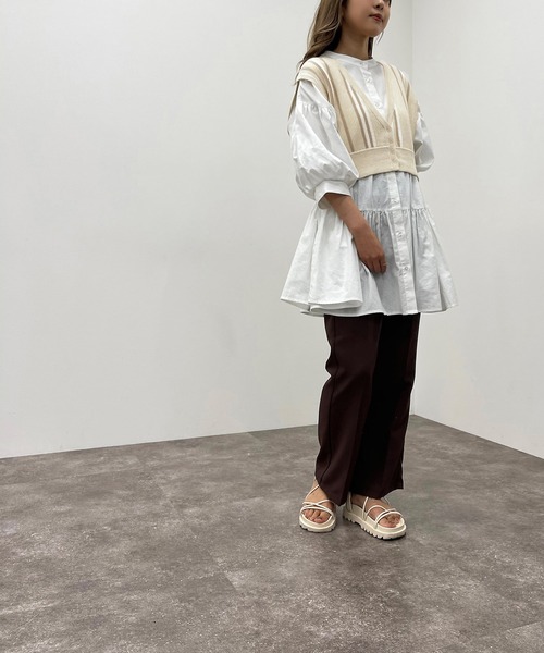 apres jour mignon（アプレジュールミニョン）の「ストライプ２ＷＡＹビスチェ【ZOZOTOWN限定アイテム】（ベスト・レディース・アイボリー/ダークブルー/ブラック系その他・X-LARGE/フリー）」の12枚目の写真