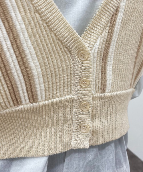 apres jour mignon（アプレジュールミニョン）の「ストライプ２ＷＡＹビスチェ【ZOZOTOWN限定アイテム】（ベスト・レディース・アイボリー/ダークブルー/ブラック系その他・X-LARGE/フリー）」の13枚目の写真