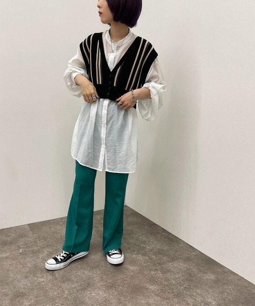 apres jour mignon（アプレジュールミニョン）の「ストライプ２ＷＡＹビスチェ【ZOZOTOWN限定アイテム】（ベスト・レディース・アイボリー/ダークブルー/ブラック系その他・X-LARGE/フリー）」の19枚目の写真