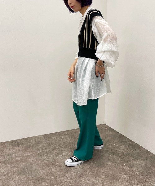 apres jour mignon（アプレジュールミニョン）の「ストライプ２ＷＡＹビスチェ【ZOZOTOWN限定アイテム】（ベスト・レディース・アイボリー/ダークブルー/ブラック系その他・X-LARGE/フリー）」の20枚目の写真