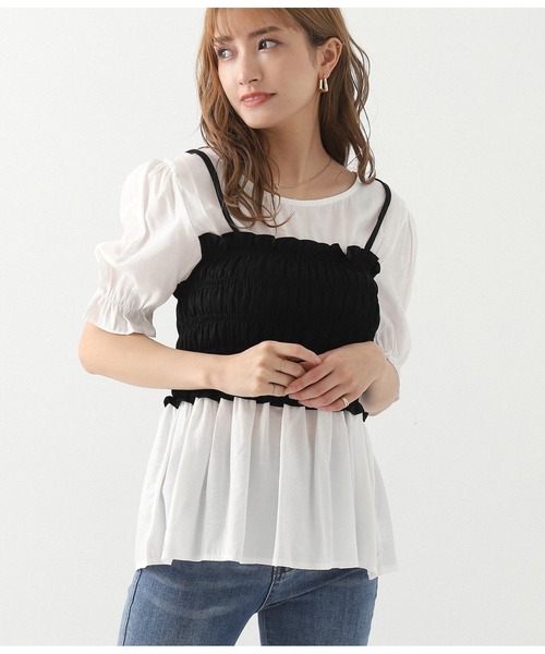 CHILLE（チル）の「シャーリングビスチェドッキングブラウス（シャツ/ブラウス・レディース・ブラック/その他・FREE）」の3枚目の写真