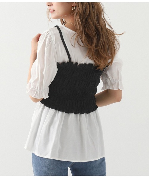 CHILLE（チル）の「シャーリングビスチェドッキングブラウス（シャツ/ブラウス・レディース・ブラック/その他・FREE）」の6枚目の写真