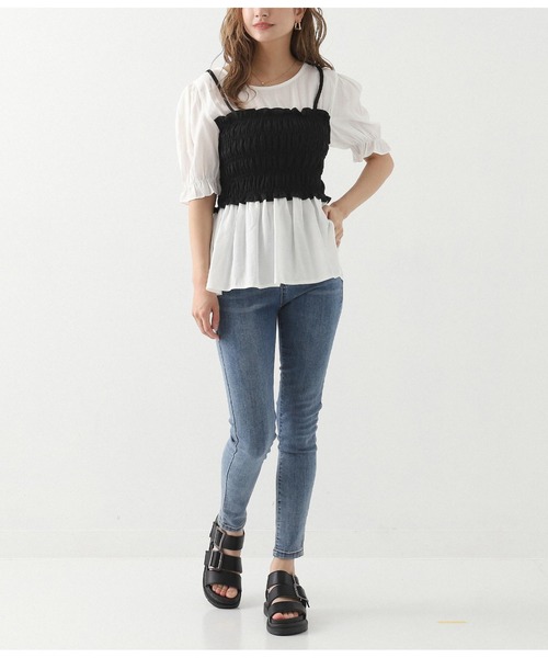 CHILLE（チル）の「シャーリングビスチェドッキングブラウス（シャツ/ブラウス・レディース・ブラック/その他・FREE）」の7枚目の写真