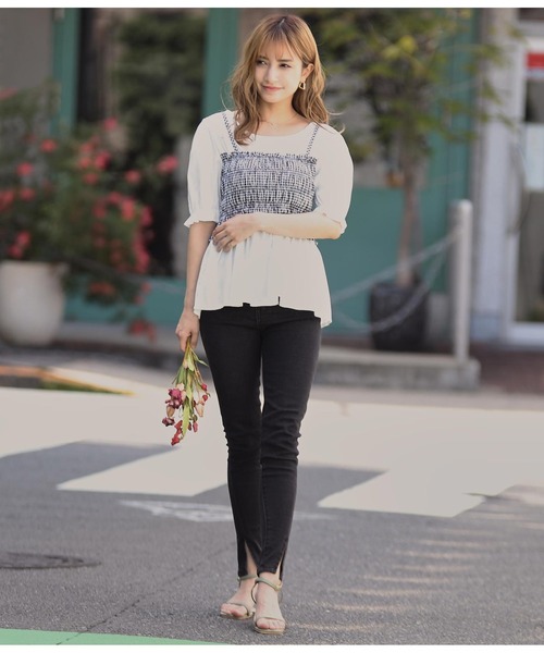 CHILLE（チル）の「シャーリングビスチェドッキングブラウス（シャツ/ブラウス・レディース・ブラック/その他・FREE）」の8枚目の写真