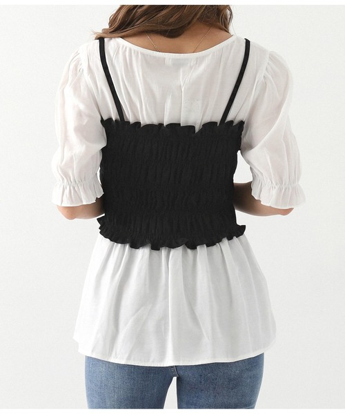 CHILLE（チル）の「シャーリングビスチェドッキングブラウス（シャツ/ブラウス・レディース・ブラック/その他・FREE）」の9枚目の写真