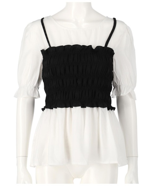 CHILLE（チル）の「シャーリングビスチェドッキングブラウス（シャツ/ブラウス・レディース・ブラック/その他・FREE）」の10枚目の写真