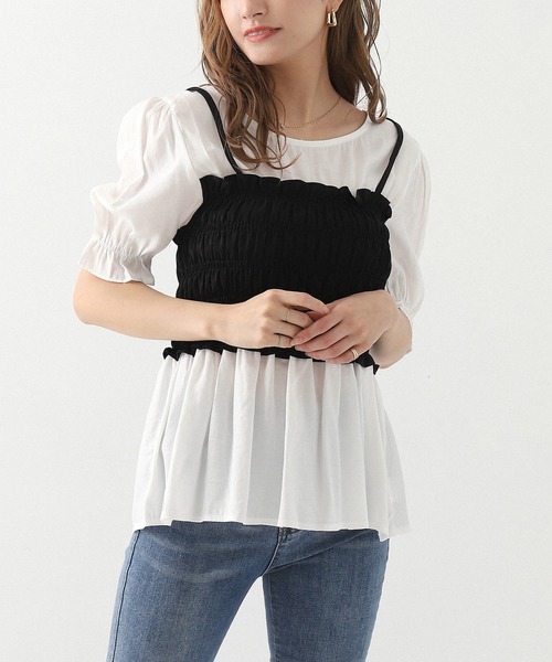 CHILLE（チル）の「シャーリングビスチェドッキングブラウス（シャツ/ブラウス・レディース・ブラック/その他・FREE）」の16枚目の写真