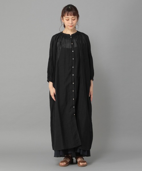 studio CLIP（スタディオクリップ）の「《Natural by studio CLIP》ラミーワッシャーワンピース（ワンピース・レディース・レッド/オフホワイト/ブラック・FREE）」の6枚目の写真