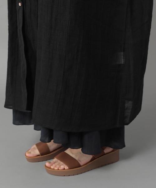 studio CLIP（スタディオクリップ）の「《Natural by studio CLIP》ラミーワッシャーワンピース（ワンピース・レディース・レッド/オフホワイト/ブラック・FREE）」の12枚目の写真