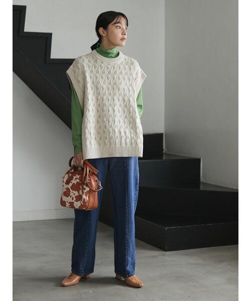 armonia(アルモニーア)の「armonia・サイドリボンニットベスト*(ベスト・レディース・チャコールグレー/ベージュ/マスタード・FREE)」の10枚目の写真