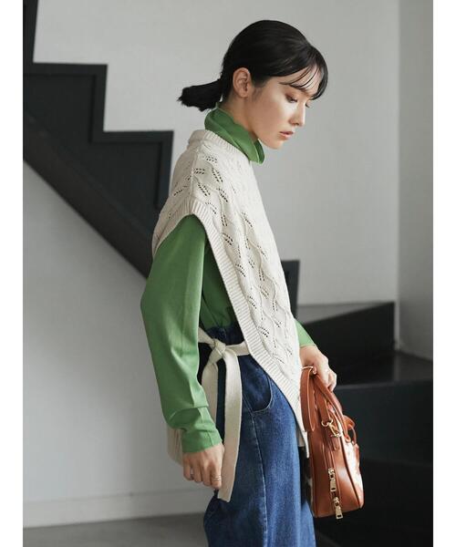 armonia(アルモニーア)の「armonia・サイドリボンニットベスト*(ベスト・レディース・チャコールグレー/ベージュ/マスタード・FREE)」の11枚目の写真