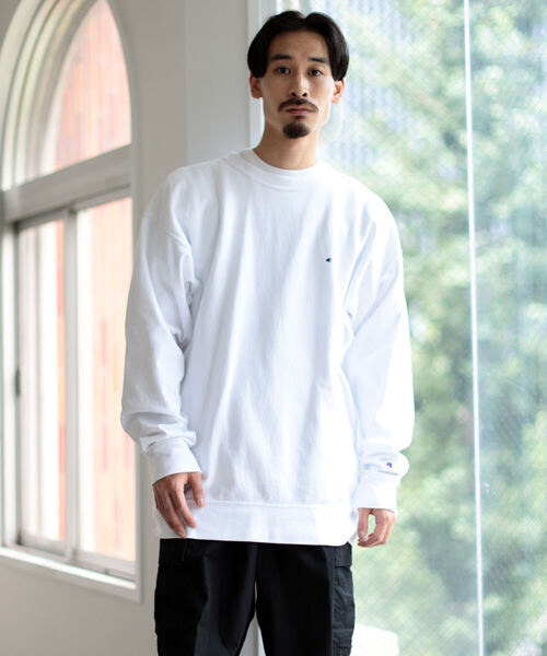 Champion（チャンピオン）の「Champion × BEAMS / 別注 Long Sleeve T-shirt（Tシャツ/カットソー・メンズ・ホワイト/ブラック/ネイビー・SMALL/MEDIUM/LARGE）」の2枚目の写真