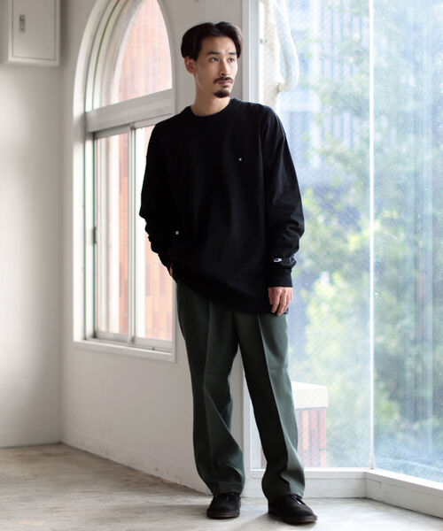 Champion（チャンピオン）の「Champion × BEAMS / 別注 Long Sleeve T-shirt（Tシャツ/カットソー・メンズ・ホワイト/ブラック/ネイビー・SMALL/MEDIUM/LARGE）」の6枚目の写真