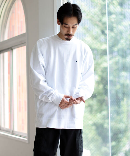 Champion（チャンピオン）の「Champion × BEAMS / 別注 Long Sleeve T-shirt（Tシャツ/カットソー・メンズ・ホワイト/ブラック/ネイビー・SMALL/MEDIUM/LARGE）」の10枚目の写真