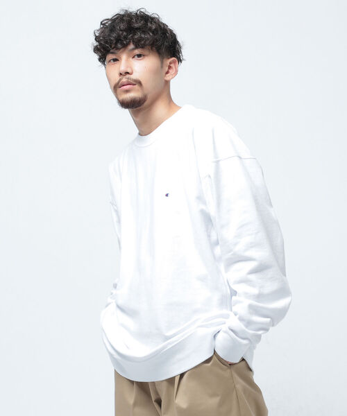 Champion（チャンピオン）の「Champion × BEAMS / 別注 Long Sleeve T-shirt（Tシャツ/カットソー・メンズ・ホワイト/ブラック/ネイビー・SMALL/MEDIUM/LARGE）」の15枚目の写真