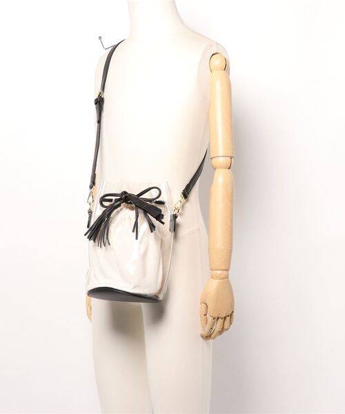 KOBE LETTUCE（コウベレタス）の「巾着付きクリアバッグ（ショルダーバッグ・レディース・ブラック/ブラウン・FREE）」の3枚目の写真