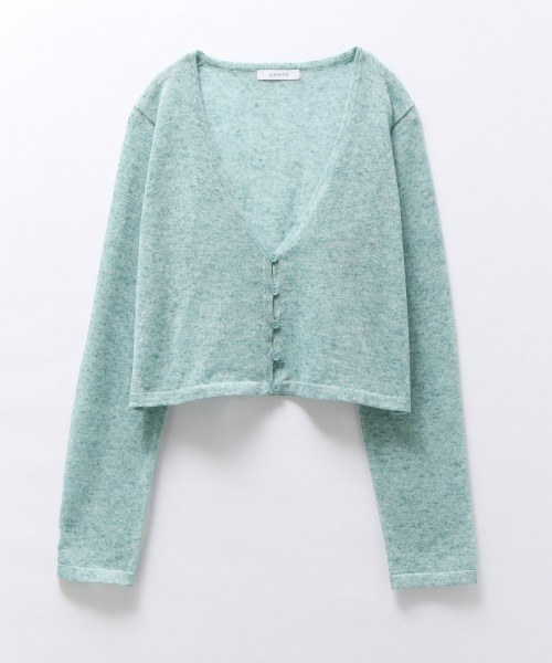 JEANASIS(ジーナシス)の「リネンテンジクシアーショートVカーディガン/959064(カーディガン/ボレロ・レディース・ホワイト/ブラック/ライトグリーン・FREE)」の1枚目の写真