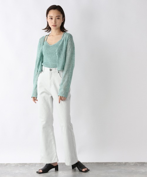 JEANASIS(ジーナシス)の「リネンテンジクシアーショートVカーディガン/959064(カーディガン/ボレロ・レディース・ホワイト/ブラック/ライトグリーン・FREE)」の9枚目の写真