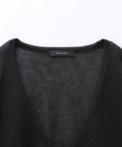 JEANASIS(ジーナシス)の「リネンテンジクシアーショートVカーディガン/959064(カーディガン/ボレロ・レディース・ホワイト/ブラック/ライトグリーン・FREE)」の13枚目の写真