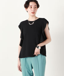 配色パイピングブラウス