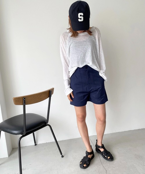 CANAL JEAN（キャナルジーン）の「RED CHOP WORKS(レッドチョップワークス) ベイカーショートパンツ（その他パンツ・レディース・ブラック/ネイビー/ブラウン・38/36）」の3枚目の写真