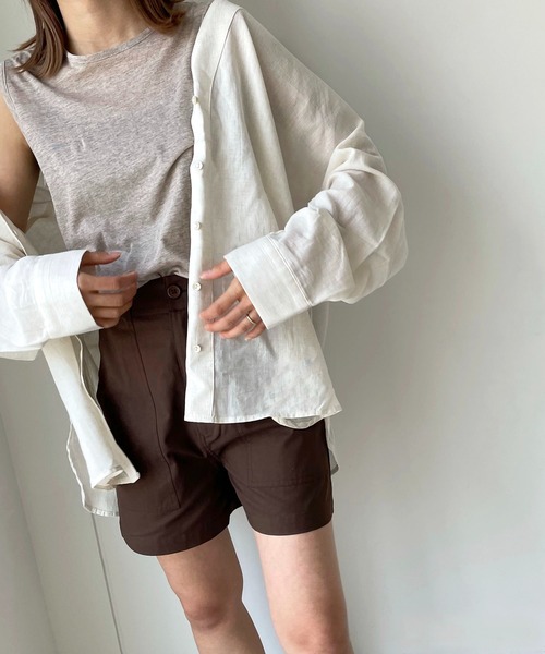 CANAL JEAN（キャナルジーン）の「RED CHOP WORKS(レッドチョップワークス) ベイカーショートパンツ（その他パンツ・レディース・ブラック/ネイビー/ブラウン・38/36）」の9枚目の写真