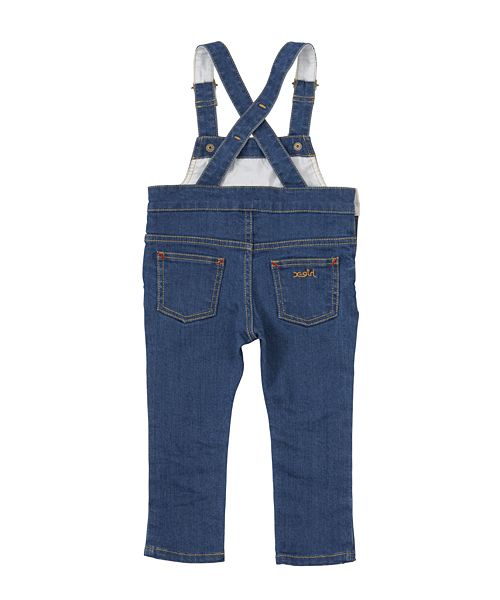 X-girl Stages（エックスガールステージス）の「【VERY(ベリー)5月号掲載商品】SKINNY SALOPETTE  (4T～7T)（つなぎ/オールインワン・キッズ・ブラック/ブルー・6T/7T/5T/4T）」の4枚目の写真