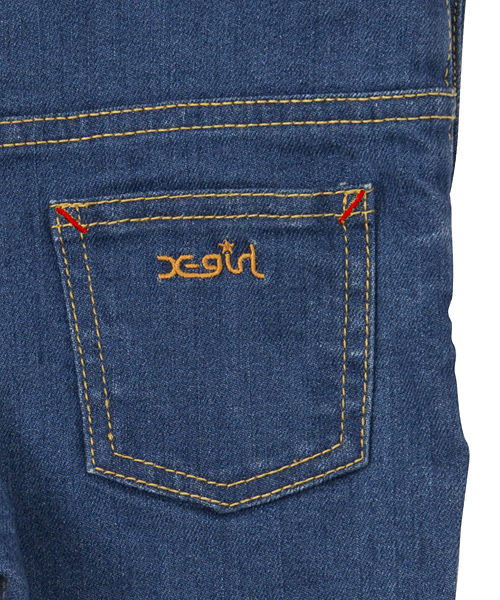 X-girl Stages（エックスガールステージス）の「【VERY(ベリー)5月号掲載商品】SKINNY SALOPETTE  (4T～7T)（つなぎ/オールインワン・キッズ・ブラック/ブルー・6T/7T/5T/4T）」の5枚目の写真