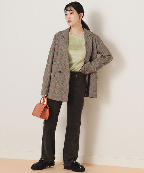 Ray BEAMS（レイビームス）の「Ray BEAMS / チェック 2ボタン ダブルジャケット（テーラードジャケット・レディース・ブラウン/グリーン・0/1）」の17枚目の写真