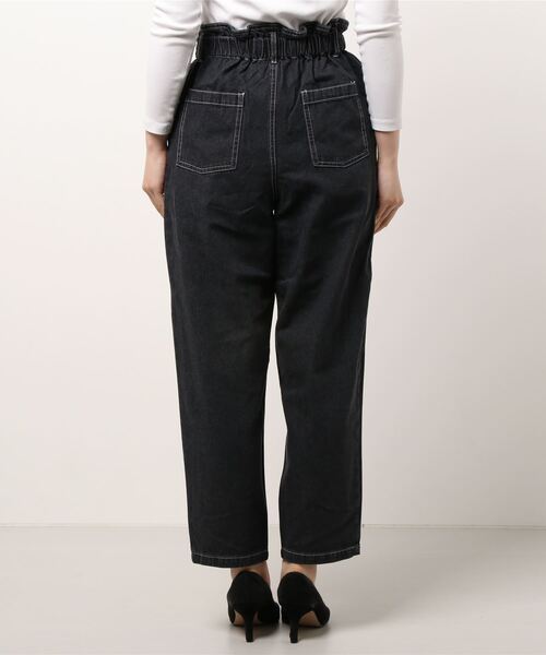 ehka sopo（エヘカソポ）の「デニムツイルアソートハイウエストパンツ（デニムパンツ・レディース・ブラック/ベージュ/ネイビー/キナリ・ﾌﾘ-）」の6枚目の写真