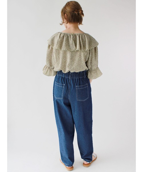 ehka sopo（エヘカソポ）の「デニムツイルアソートハイウエストパンツ（デニムパンツ・レディース・ブラック/ベージュ/ネイビー/キナリ・ﾌﾘ-）」の9枚目の写真