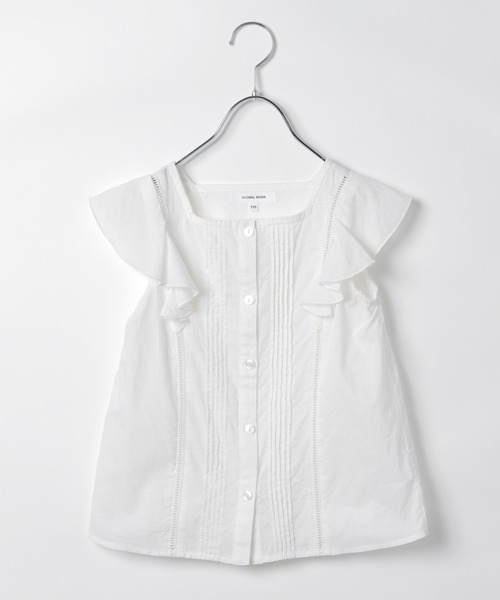 GLOBAL WORK（グローバルワーク）の「ショルダーフリルブラウスノースリーブ/キッズ/957738（シャツ/ブラウス・キッズ・ホワイト/ブラック・150cm/120cm/130cm/140cm/100cm/110cm/160cm）」の6枚目の写真