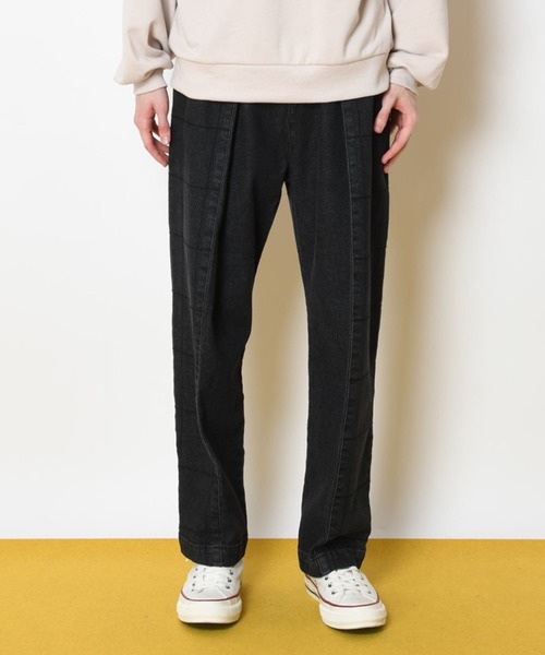SUPERTHANKS(スーパーサンクス)の「ボックスステッチタックワイドパンツ テーパードパンツ■セットアップ対応■(ユニセックス)(デニムパンツ・メンズ・ブラック/ベージュ/ブルー/ブラック系その他・S/M/L)」の16枚目の写真