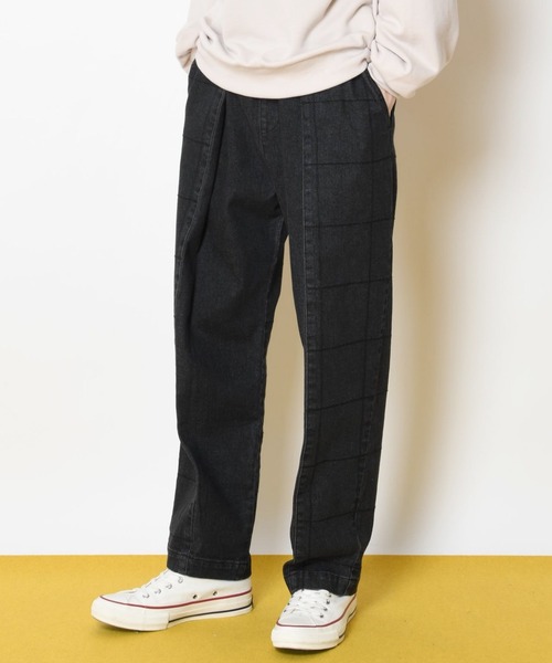 SUPERTHANKS(スーパーサンクス)の「ボックスステッチタックワイドパンツ テーパードパンツ■セットアップ対応■(ユニセックス)(デニムパンツ・メンズ・ブラック/ベージュ/ブルー/ブラック系その他・S/M/L)」の18枚目の写真