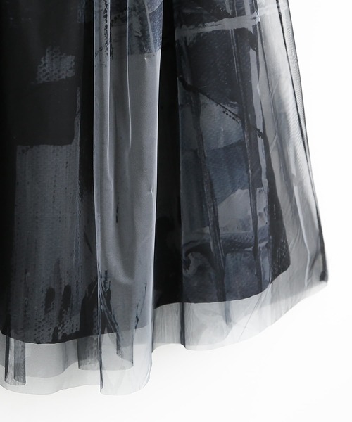 osharewalker（オシャレウォーカー）の「【廃盤】『アートプリントチュールスカート』（スカート・レディース・ブラック/ベージュ/グレイッシュブルー・FREE）」の19枚目の写真