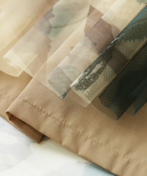 osharewalker（オシャレウォーカー）の「【廃盤】『アートプリントチュールスカート』（スカート・レディース・ブラック/ベージュ/グレイッシュブルー・FREE）」の12枚目の写真