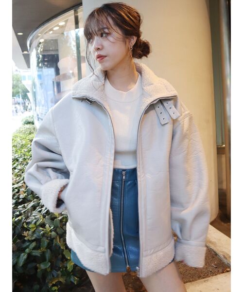 EVRIS（エヴリス）の「フロントジップクロコミニスカート（スカート・レディース・ブラック/ブルー/アイボリー・SMALL/MEDIUM）」の4枚目の写真