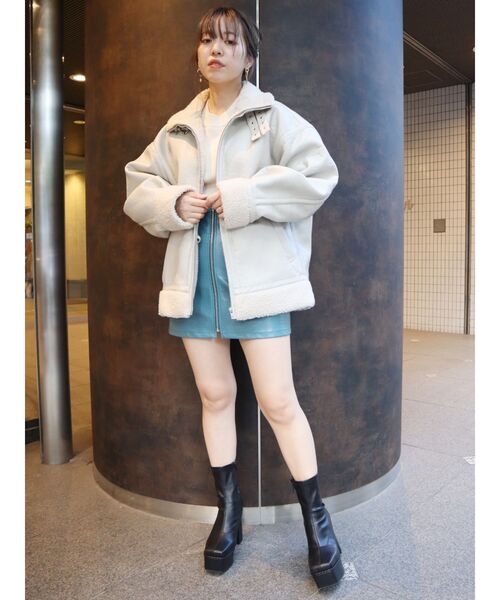 EVRIS（エヴリス）の「フロントジップクロコミニスカート（スカート・レディース・ブラック/ブルー/アイボリー・SMALL/MEDIUM）」の10枚目の写真