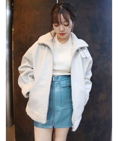 EVRIS（エヴリス）の「フロントジップクロコミニスカート（スカート・レディース・ブラック/ブルー/アイボリー・SMALL/MEDIUM）」の16枚目の写真