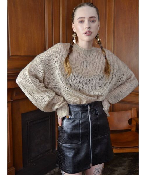 EVRIS（エヴリス）の「フロントジップクロコミニスカート（スカート・レディース・ブラック/ブルー/アイボリー・SMALL/MEDIUM）」の9枚目の写真