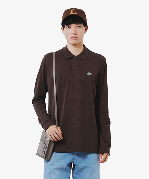 LACOSTE（ラコステ）の「長袖 リブ メランジカラ-ポロシャツ L1313 （杢・長袖)（ポロシャツ・メンズ・スカイブルー/ダークインディゴブルー/グレー/マルーン/ストーン/ブルーグレー/ダークグレー/スミクロ/杢グレー/インディゴブルー/ヘザーグレー/チャコール/ナチュラル/ダークグリーン/オリーブ/チョコ・3/4/5/7/6/2）」の9枚目の写真