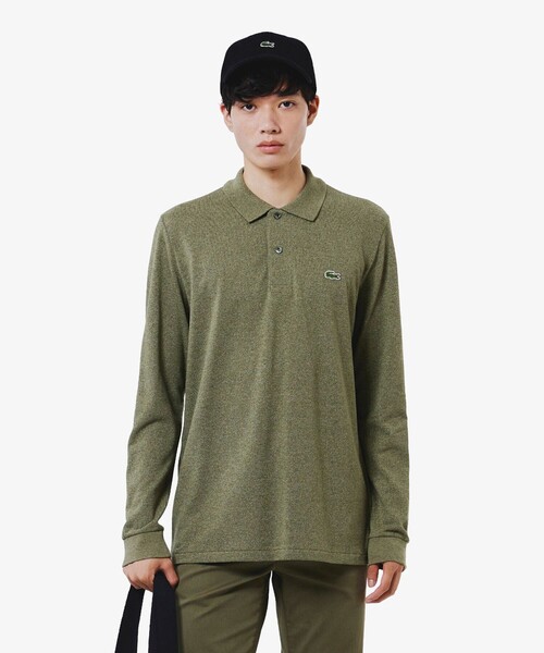 LACOSTE（ラコステ）の「長袖 リブ メランジカラ-ポロシャツ L1313 （杢・長袖)（ポロシャツ・メンズ・スカイブルー/ダークインディゴブルー/グレー/マルーン/ストーン/ブルーグレー/ダークグレー/スミクロ/杢グレー/インディゴブルー/ヘザーグレー/チャコール/ナチュラル/ダークグリーン/オリーブ/チョコ・3/4/5/7/6/2）」の12枚目の写真