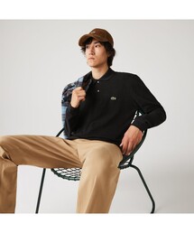 LACOSTE | 長袖 リブ カラ-ポロシャツ L1313 （杢・長袖)(ポロシャツ)