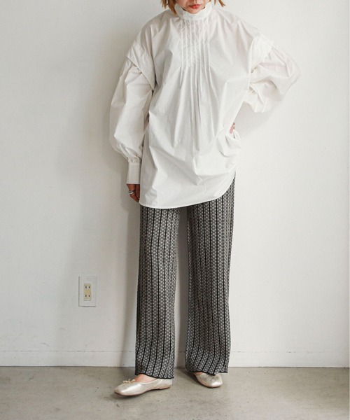 feepur（フェピュール）の「《ウォッシャブル》ストライプジャガードニットパンツ（その他パンツ・レディース・ブラック/ブラウン/グリーン・MEDIUM）」の11枚目の写真