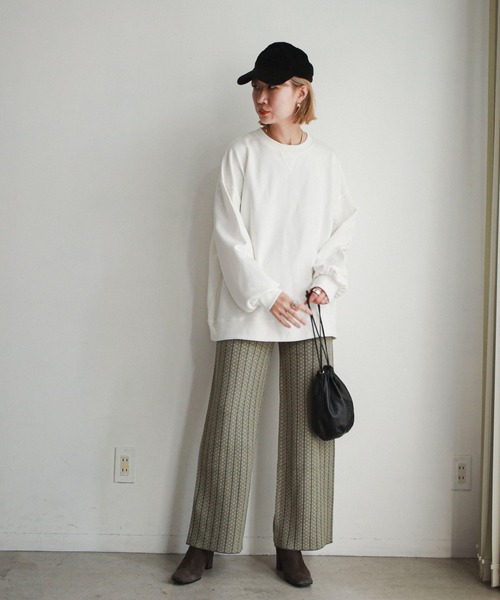 feepur（フェピュール）の「《ウォッシャブル》ストライプジャガードニットパンツ（その他パンツ・レディース・ブラック/ブラウン/グリーン・MEDIUM）」の13枚目の写真