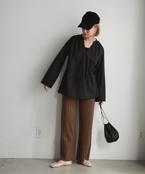 feepur（フェピュール）の「《ウォッシャブル》ストライプジャガードニットパンツ（その他パンツ・レディース・ブラック/ブラウン/グリーン・MEDIUM）」の19枚目の写真