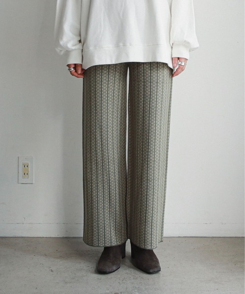 feepur（フェピュール）の「《ウォッシャブル》ストライプジャガードニットパンツ（その他パンツ・レディース・ブラック/ブラウン/グリーン・MEDIUM）」の10枚目の写真