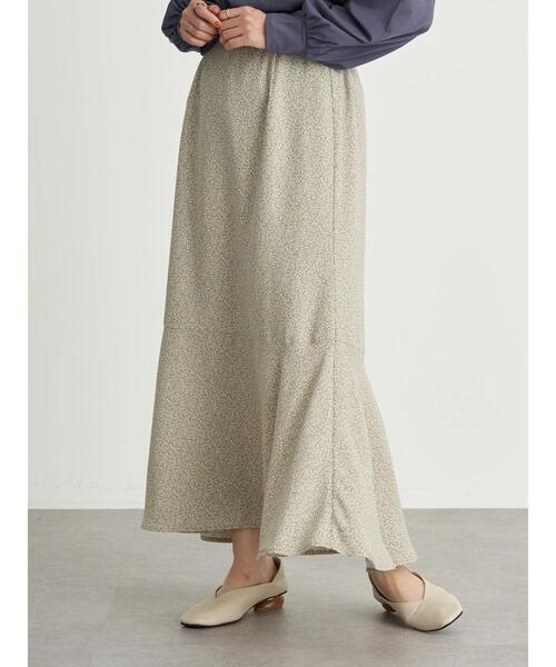 earth music&ecology（アースミュージックアンドエコロジー）の「花柄切り替えマーメイドスカート ＊（スカート・レディース・ブラック/ライトベージュ/グリーン・FREE）」の7枚目の写真