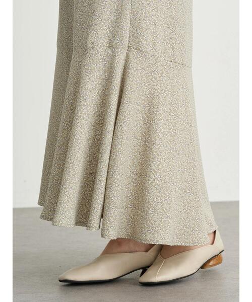 earth music&ecology（アースミュージックアンドエコロジー）の「花柄切り替えマーメイドスカート ＊（スカート・レディース・ブラック/ライトベージュ/グリーン・FREE）」の4枚目の写真